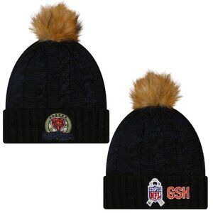 New Era Chicago Bears Salute To Service Women's Cable Knit Beanie Hat Cap